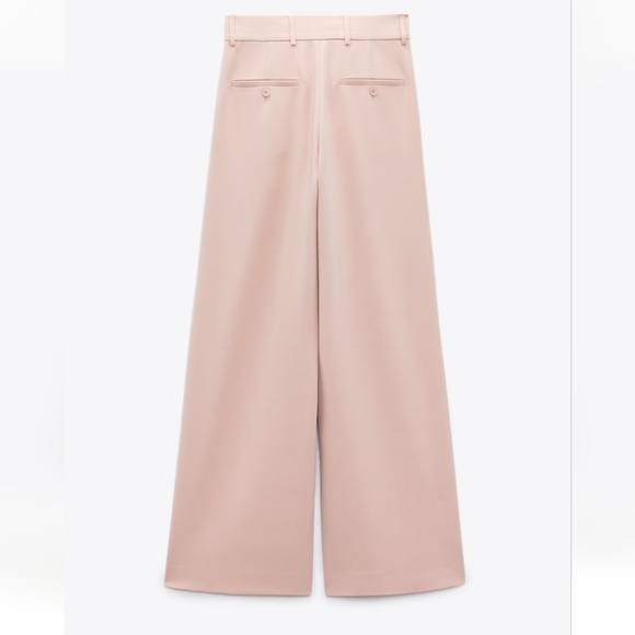 Zara 2 Pc Set Wide Leg Pants & Bustier Beige Pink Bloggers Favorite - Picture 11 of 14